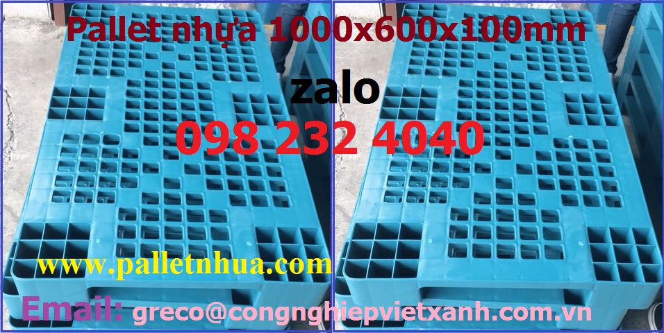 Pallet nhựa lót sàn kho lạnh (KT: 1000 x 600 x 100 mm)