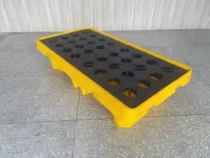 Pallet chống tràn dầu loại dùng cho 2 phuy thiết kế gọn