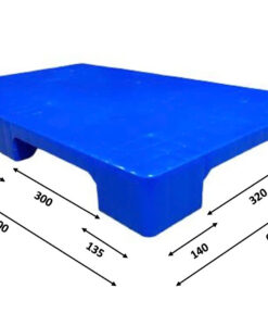 Thông số kích thước pallet nhựa lót sàn 1000x600x100 mm HDPE nguyên sinh màu xanh dương