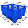 Pallet thùng 3 chân với kích thước 1200x1000x635 mm
